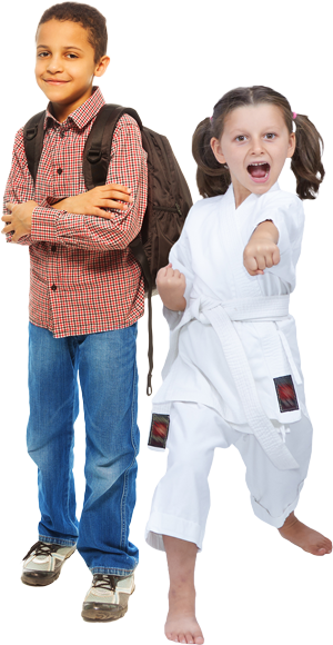 Martial arts school kids